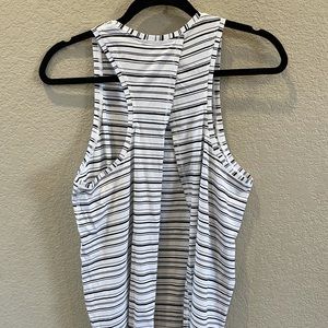 Lululemon striped tank black/white open back seam, great tied.  Excellent Cond